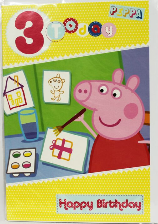 Biglietto Auguri XL Peppa Pig 3 anni