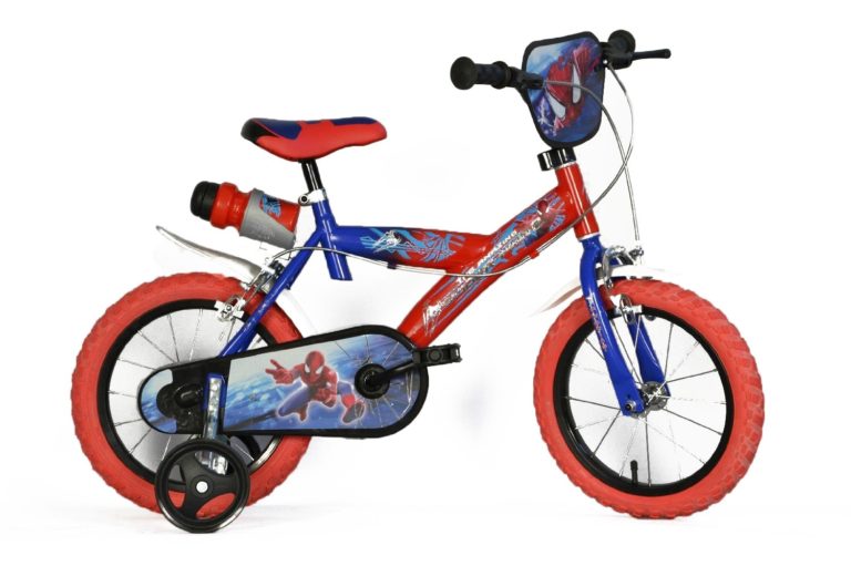 bicicletta con rotelle dietro spiderman