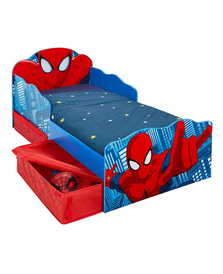 Lettino Spiderman Con Cassetti-Letti Per Bambini