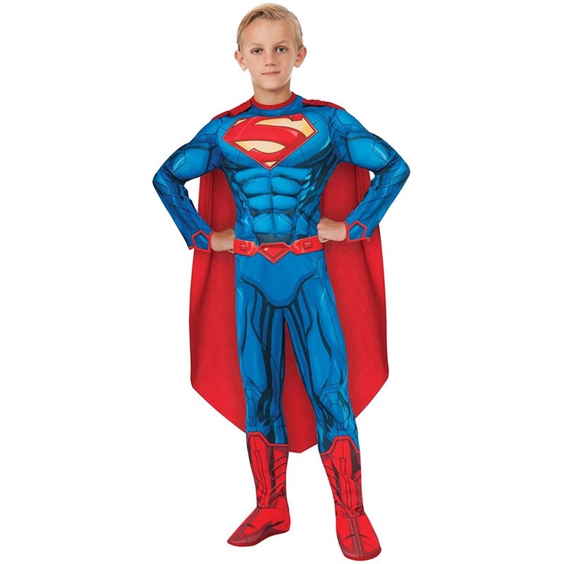 Costume Superman 5-7 Anni Deluxe Con Muscoli-Costumi Di Carnevale E