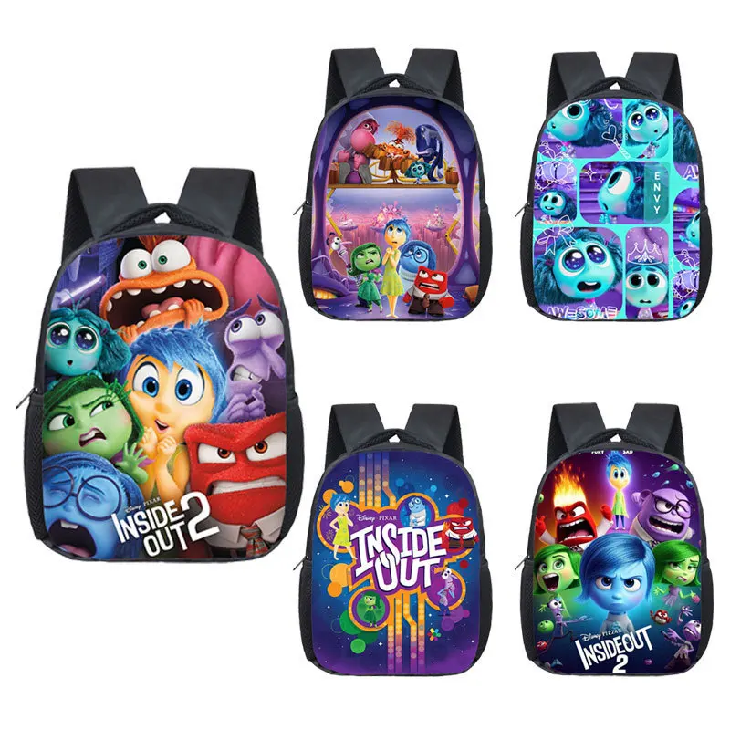 New Disney Inside Out 2 Backpack for Children Joy Sadness Anger Pattern School Bag Fashion Large Capacity Backpack Girls Mochila