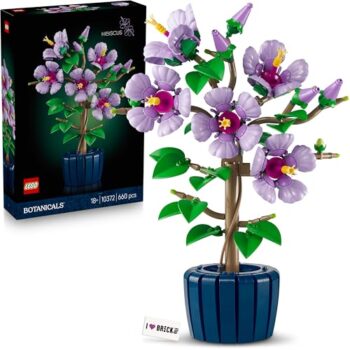 Lego - Fiore di ibisco (10372) – Fiore Lego Botanicals, bouquet decorativo (con piastrelle stampate)