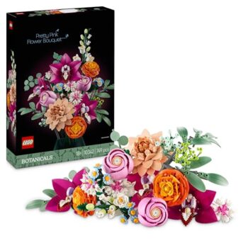 LEGO Botanicals Bouquet di Fiori Rosa - Kit Modellismo Adulti da Collezione - Decorazioni Casa con Piante Finte Artificiali con Margherite, Fiordalisi e Sambuco - Regalo Donna, Uomo, Lei o Lui - 10342