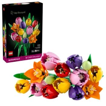 LEGO Botanicals Bouquet di Tulipani - Set di Fiori Finti da Costruire per Adulti - 14 Tulipani Artificiali in 5 Colori - Decorazione per la Tavola e la Casa - Idea Regalo Fai da Te per Donne - 11501