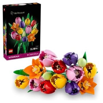 LEGO Botanicals Bouquet di Tulipani - Set di Fiori Finti da Costruire per Adulti - 14 Tulipani Artificiali in 5 Colori - Decorazione per la Tavola e la Casa - Idea Regalo Fai da Te per Donne - 11501