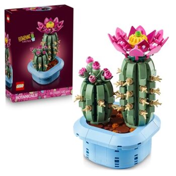 LEGO Botanicals Cactus in Fiore - Pianta Artificiale in Vaso con 2 Cactus e Fiori Finti - Decorazione Fai da Te per Camera da Letto - Regalo per Bambine da 9 Anni e Adulti Amanti delle Piante - 11509