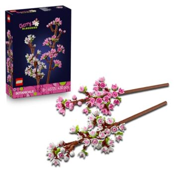 LEGO Botanicals Fiori di Ciliegio Giocattolo - Set da Costruire di Fiori Finti - Decorazione Floreale da Casa o da Scrivania - Regalo a Tema Natura per Bambine e Ragazze Adolescenti da 8 Anni - 40725