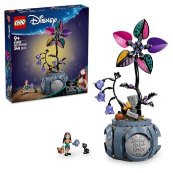 LEGO | Disney Vaso di Fiori di Sally Giocattolo - Decorazione per Camera da Letto con 2 Fiori Finti, 2 Mini Bamboline e Accessori - Regalo per Bambine da 9 Anni Fan di Nightmare Before Christmas 43288
