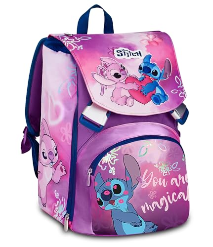 Seven Stitch Zaino Estensibile, Volume Regolabile, Doppio Scomparto, Tasca Porta Borraccia, Scuola e Tempo Libero, Bambine e Ragazze, viola