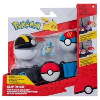 Pokémon Clip 'N' Go Belt Set - Include Cintura a Tema e 5 Pollici Squirtle Battle Figure con Ultra Ball e Lure Ball Accessori
